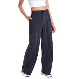 ATHLETA Chelsea Utility Wide Leg Pants Navy Size 10 NWT